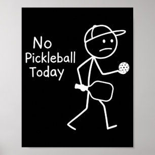 Retro pickleball pickleball sport sad figure boys  poster