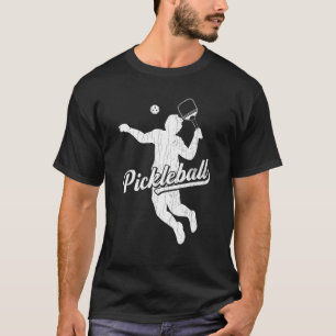 Retro Pickleball Player Paddle Graphic T-Shirt