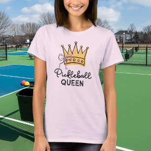 Retro Pickleball Queen Pink Monogram Women T-Shirt