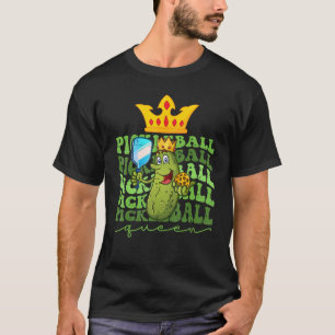 Retro Pickleball Queen Player Cute Pickle Ball T-Shirt