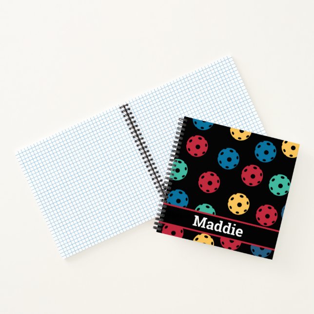 😍 Retro Pickleballs / black Notebook (Inside)