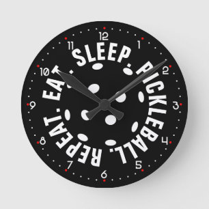 😍 Retro Pickleballs / black with numbers  Round C Round Clock