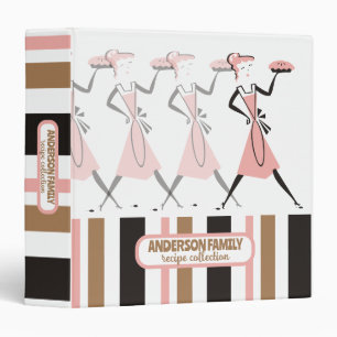 Retro pie girl apron baking recipe cookbook binder