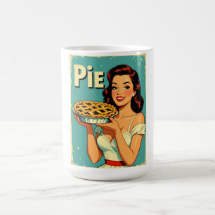 Retro Pie Lady – Vintage Baking Poster Illustratio Coffee Mug