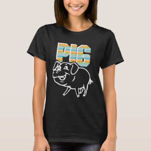 Retro Pig  Cute Farmer Farming For Men Women Anima T-Shirt