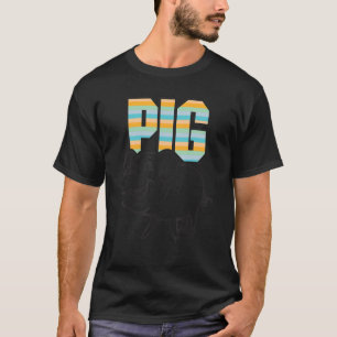 Retro Pig Lover, Cute Farmer, Farming For Men Wome T-Shirt