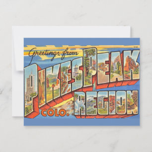 Retro Pikes Peak Colorado  Postcard