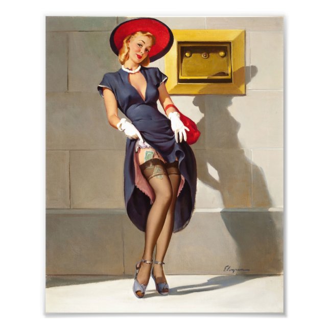Retro Pin-Up Girl Photo Print (Front)