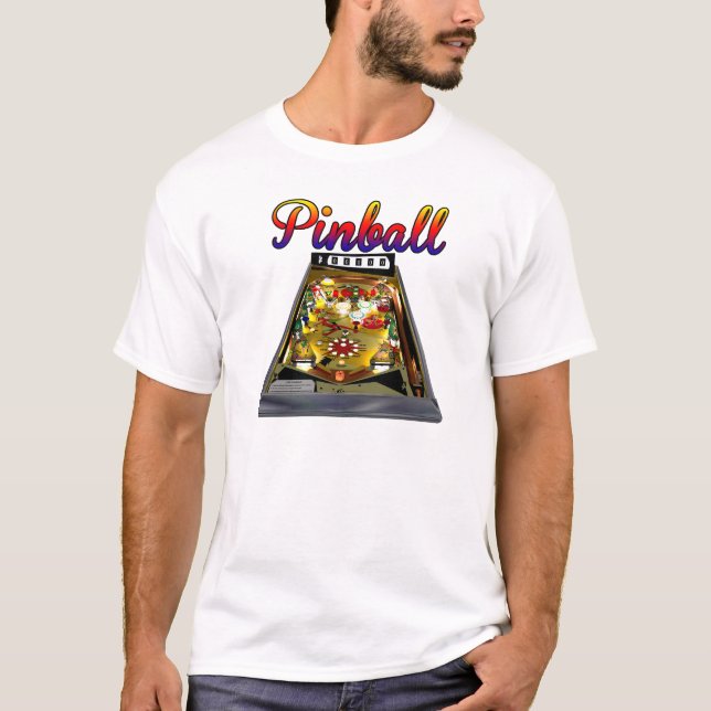 Retro Pinball Machine Design T Shirt (Front)