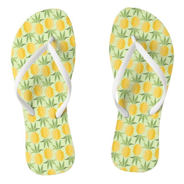 Retro Pineapples Flip Flops (Footbed)