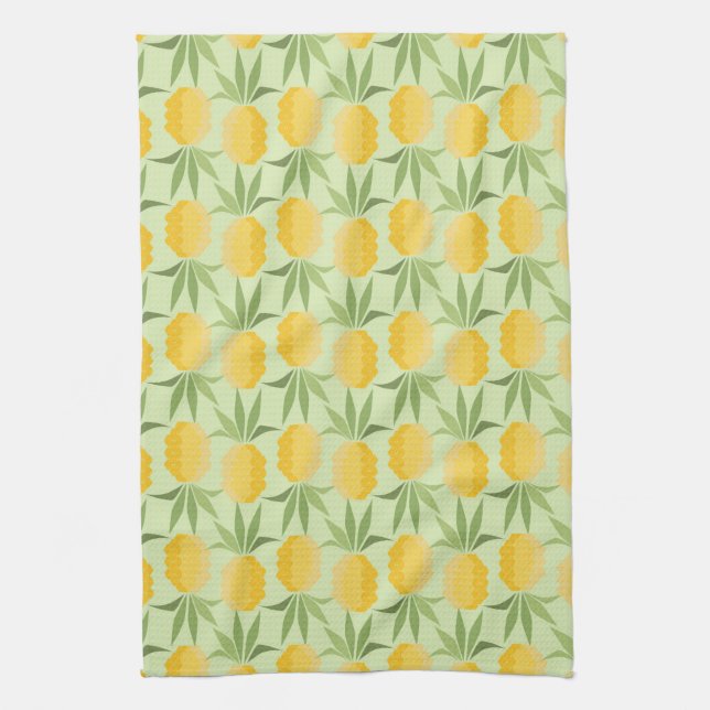 Retro Pineapples Kitchen Towel (Vertical)