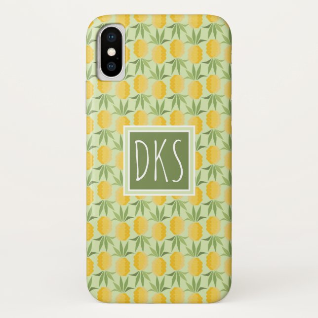 Retro Pineapples | Monogram Case-Mate iPhone Case (Back)