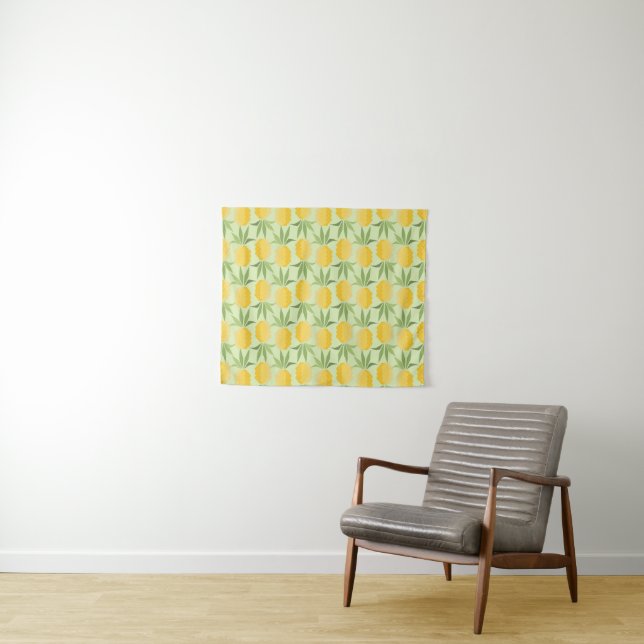 Retro Pineapples Tapestry (In Situ (Horizontal))