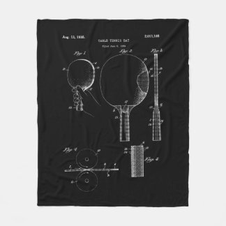 Retro Ping Pong Paddle   Vintage Table Tennis Tee Fleece Blanket