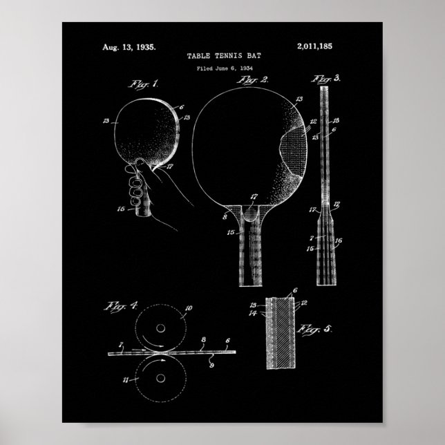 Retro Ping Pong Paddle   Vintage Table Tennis Tee Poster (Front)