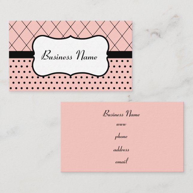 Retro Pink and Black Business Cards (Front/Back)