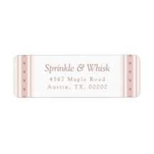 Retro Pink And Brown Heart Stripes Bakery