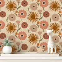 Retro Pink and Mustard Floral