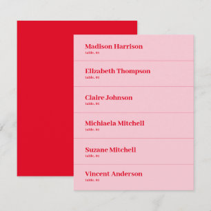 Retro Pink and Red Wedding Place Card DIY