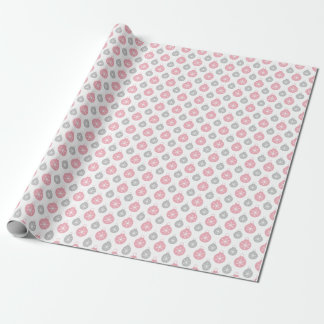 Retro pink and silver ornaments Wrapping Paper