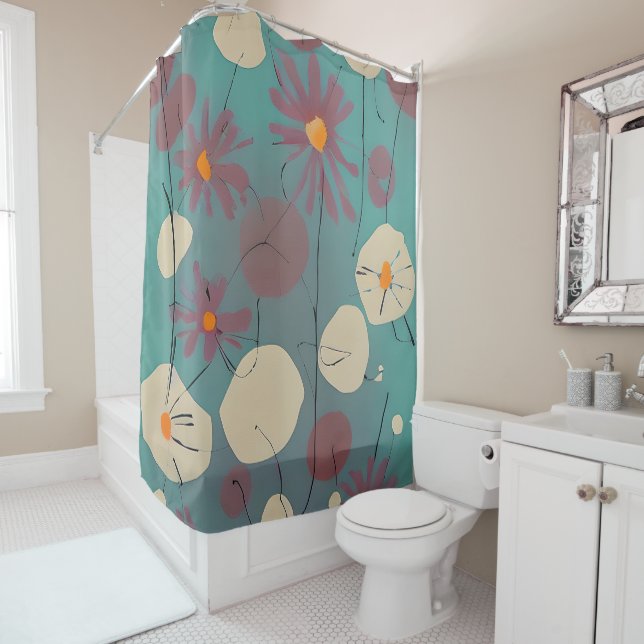 Retro pink and white flowers (In Situ)