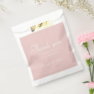 Retro Pink And White Thank You Bakery Favour Bag