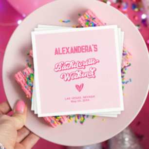 Retro Pink Bachelorette Party  Napkin