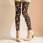 Retro Pink Bats Spider Girlie Minimal Halloween    Leggings<br><div class="desc">This fun Halloween design uses a random pattern of simple pink brown bats and spiders on a brown background that can be customized to what ever colour you would like. This fun design has a retro vibe and can be paired with any top throughout the fall and spooky season! Mix...</div>