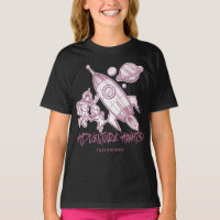 Retro Pink Black Space Travel Rocket Astronaut