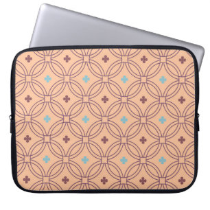 Retro Pink & Blue Interlocking Geometric Pattern Laptop Sleeve