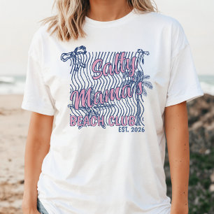 Retro Pink & Blue Salty Mama’s Beach Club 2026 T-Shirt