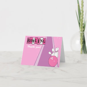 Retro Pink Bowling Party Follot Merci notes