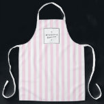 Retro Pink Candy Stripes Apron<br><div class="desc">Pink and white stripes bring a retro personality to this personalized apron. The nostalgic stripe motif is stylish and chic. Great for bakeries,  home chefs,  salons,  or personal use! Art and design © 1201AM Design Studio | www.1201am.com</div>