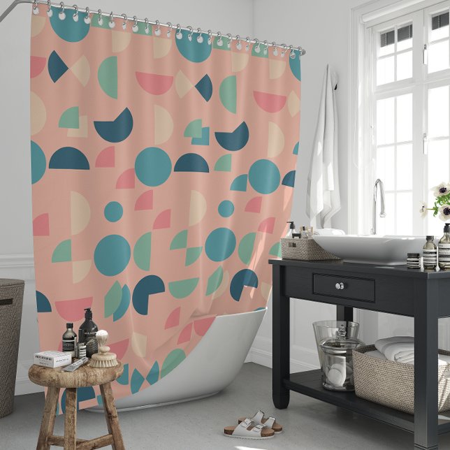 Retro Pink Colourful Modern Geometric Tribal (Retro Pink Colorful Modern Geometric Tribal Shower Curtain)