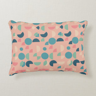 Retro Pink Colourful Modern Geometric Tribal Accent Pillow