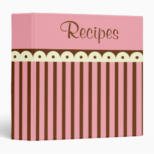 Retro Pink Cookbook Recipe Organizer Kitchen Gift Binder