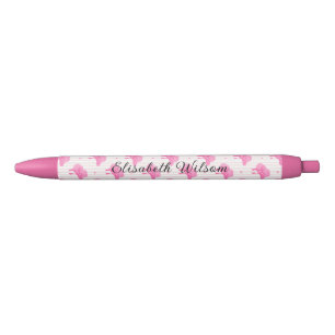 Retro Pink Coquette Cowgirl Hat With Bow Monogram Black Ink Pen