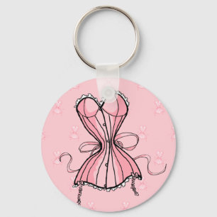 Retro Pink Corset Keychain