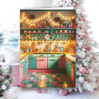 Retro Pink Cottage Kitsch Kitchen Christmas
