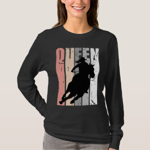 Retro Pink Cowgirl Queen Rodeo Women Barrel Racer T-Shirt