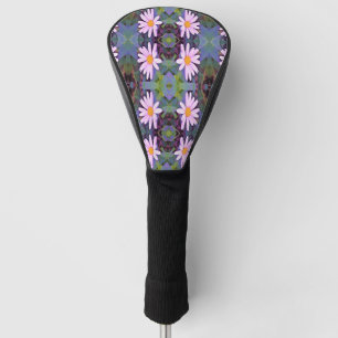 Retro Pink Daisy Flower Pattern Golf Head Cover