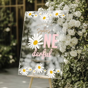 Retro Pink Daisy ONE derful 1st Birthday Party