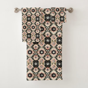 Retro Pink Diamond Mid Century Modern Towel Set