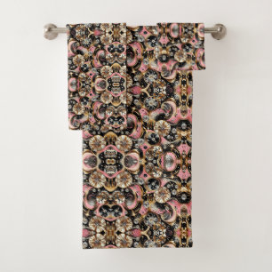 Retro Pink Diamond Mid Century Modern Towel Set