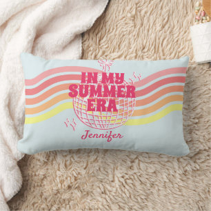Retro Pink Disco Ball In My Summer Era Lumbar Pillow