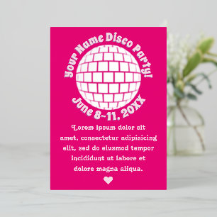 Retro Pink Disco Ball PERSONALIZED Silver