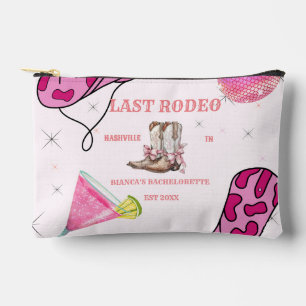 Retro Pink Disco Cowgirl Western Bachelorette  Accessory Pouch