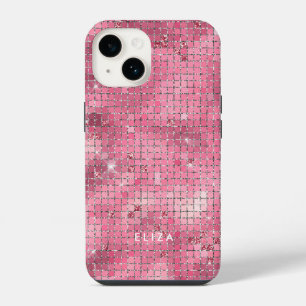 Retro Pink Disco Mirror   Monogram iPhone 14 Case