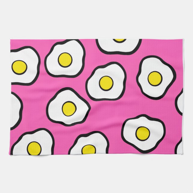 Retro pink egg towel (Horizontal)