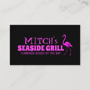 Retro Pink Flamingo Business Card